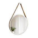 Espelho Decorativo Adnet Branco Alça material sintético Rajado 60 cm Redondo Espelho Decorativo Adnet Branco Alça material sintético Rajado 60 cm Redondo