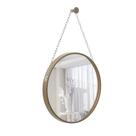 Espelho Decorativo Adnet Marrom Alça Corrente Cromada 60 cm Redondo Espelho Decorativo Adnet Marrom Alça Corrente Cromada 60 cm Redondo