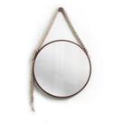 Espelho Decorativo Adnet Marrom Alça Macramê Bege 40 cm Redondo Espelho Decorativo Adnet Marrom Alça Macramê Bege 40 cm Redondo