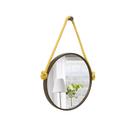 Espelho Decorativo Adnet Marrom Alça Sisal Amarelo 60 cm Redondo Espelho Decorativo Adnet Marrom Alça Sisal Amarelo 60 cm Redondo