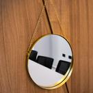 Espelho Decorativo Adnet Redondo Dourado Com Alça de Corrente Dourado 26,5 cm F04 - D'Rossi Espelho Decorativo Adnet Redondo Dourado Com Alça de Corrente Dourado 26,5 cm F04 - D'Rossi