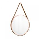 Espelho Decorativo Adnet Rosa Alça material sintético Café 20cm Redondo