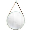 Espelho Decorativo Adnet Verde Alça material sintético Caramelo 60 cm Redondo