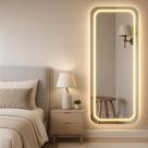 Espelho Decorativo Com Led Jateado Closet Banheiro Quarto Sala Hall