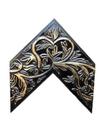 Espelho decorativo com moldura de madeira Preto com dourado