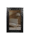 Espelho decorativo com moldura de madeira Preto