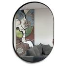 Espelho Decorativo de Parede Moldura em Alumínio Preto 50x70cm Oval