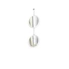 Espelho Decorativo Duplo Branco Alça Corrente 20 cm e 20 cm Redondo