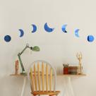Espelho Decorativo Fases da Lua Azul