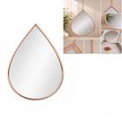 Espelho decorativo gota rose gold 29x19cm pendente moderno parede sala quarto banheiro ambiente luxo