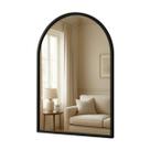 Espelho Decorativo Grande - Moldura Arco Preto Fosco 60x40cm