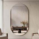 Espelho Decorativo Grande Oval Lapidado 60x40 Moderno Sala Quarto Banheiro Decoração