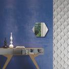 Espelho Decorativo Hexagono 30cm ES1 Dalla Costa Branco/Preto Brilho