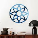 Espelho Decorativo Mandala Flor Azul