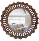 Espelho Decorativo Moldura Madeira Pegui Quebec 85 cm