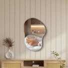 Espelho Decorativo Orgânico 60x40cm em Vidro Lapidado Fita Dupla Face Fácil Aplicação Cloud