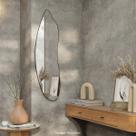 Espelho Decorativo Orgânico com Painel 120cm MDF Preto Espelho Decorativo Orgânico com Painel 120cm MDF Preto