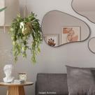 Espelho Decorativo Orgânico com Painel 80cm MDF Preto