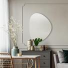 Espelho Decorativo Orgânico Lapidado 70x58 Moderno - com suporte para fixação
