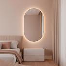 Espelho Decorativo Orgânico Led 50x80 Suporte de Parede Pílula Para Sala Quarto Banheiro Escritório