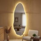 Espelho Decorativo Orgânico Vênus Pinterest 150x40cm com Iluminação LED Bivolt Touch 3 Temperaturas de Cor