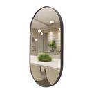 Espelho Decorativo Oval Corpo Inteiro Com Moldura Couro