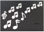 Espelho Decorativo Prata Notas Musicais 10cm Kit 10 Peças