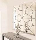 Espelho Decorativo Quadrados Sala Quarto Acrílico 40cm 6 Peças