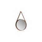 Espelho Decorativo Redondo 50 cm Com Alça Bari Castanho Espelho Decorativo Redondo 50 cm Com Alça Bari Castanho