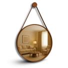 Espelho Decorativo Redondo Adnet 60cm em Couro Com Costura E Suporte Para Hall Quarto Lavabo Escritorio Banheiro Espelho Decorativo Redondo Adnet 60cm em Couro Com Costura E Suporte Para Hall Quarto Lavabo Escritorio Banheiro