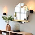 Espelho Decorativo Shelf Pinus 60 Cm Redondo Espelho Decorativo Shelf Pinus 60 Cm Redondo