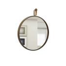 Espelho Decorativo Short Strip Marrom Alça material sintético Rajado 40 cm Redondo