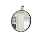 Espelho Decorativo Short Strip Preto Alça material sintético Rajado 60 cm Redondo