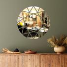 Espelho Decorativo Sol Geométrico Prata