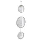 Espelho Decorativo Triplo Cinza Alça Corrente 20 Cm 30 Cm 20 Cm Redondo