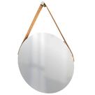 Espelho Decorativo Vintage Alça material sintético Caramelo 40 cm Redondo