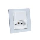 Espelho Duplo Reto 1 Tomada 10A 1 Interruptor