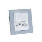 Espelho Duplo Reto 1 Tomada 10A 1 Interruptor