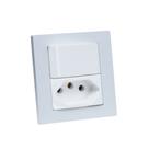 Espelho Duplo Reto 1 Tomada 20A 1 Interruptor
