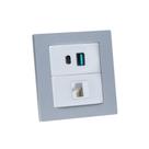 Espelho Duplo Reto 2 USB 9.0A 1 RJ-45