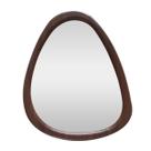Espelho Formato Orgânico - Moldura Estilo Cor Madeira Escura