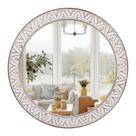Espelho fuxuiwy redondo de 24 cm Farmhouse Wooden Frame Banheiro