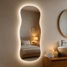 Espelho Grande 110x40cm Corpo Inteiro para Quarto Sala Banheiro com LED Touch Bivolt 3 Cores Quente Neutra Fria Vidro 3mm Sem Moldura LOPAZZI Espelho Grande 110x40cm Corpo Inteiro para Quarto Sala Banheiro com LED Touch Bivolt 3 Cores Quente Neutra Fria Vidro 3mm Sem Moldura LOPAZZI