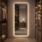 Espelho Grande 150x40cm Corpo Inteiro com LED Touch Bivolt 3 Cores Quente Neutra Fria Para Quarto Sala Vidro 3mm Sem Moldura LOPAZZI Espelho Grande 150x40cm Corpo Inteiro com LED Touch Bivolt 3 Cores Quente Neutra Fria Para Quarto Sala Vidro 3mm Sem Moldura LOPAZZI
