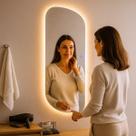 Espelho Grande Corpo Inteiro Decorativo Com Led Orgânico 90cm Espelho Grande Corpo Inteiro Decorativo Com Led Orgânico 90cm