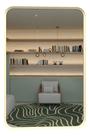 Espelho Grande Decorativo Sala e Banheiro Retangular Dourado com Moldura em Alumínio 90X60