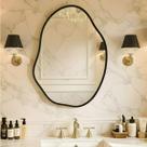 Espelho Grande Orgânico com Moldura de Aluminio 70x50 Decoração Sala Banheiro Loja
