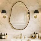 Espelho Grande Orgânico com Moldura de Aluminio 70x50 Decoração Sala Banheiro Loja