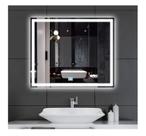 Espelho jateado iluminado com led frio e touch 70x60cm horizontal