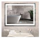 Espelho jateado iluminado com led frio e touch 80x60cm horizontal